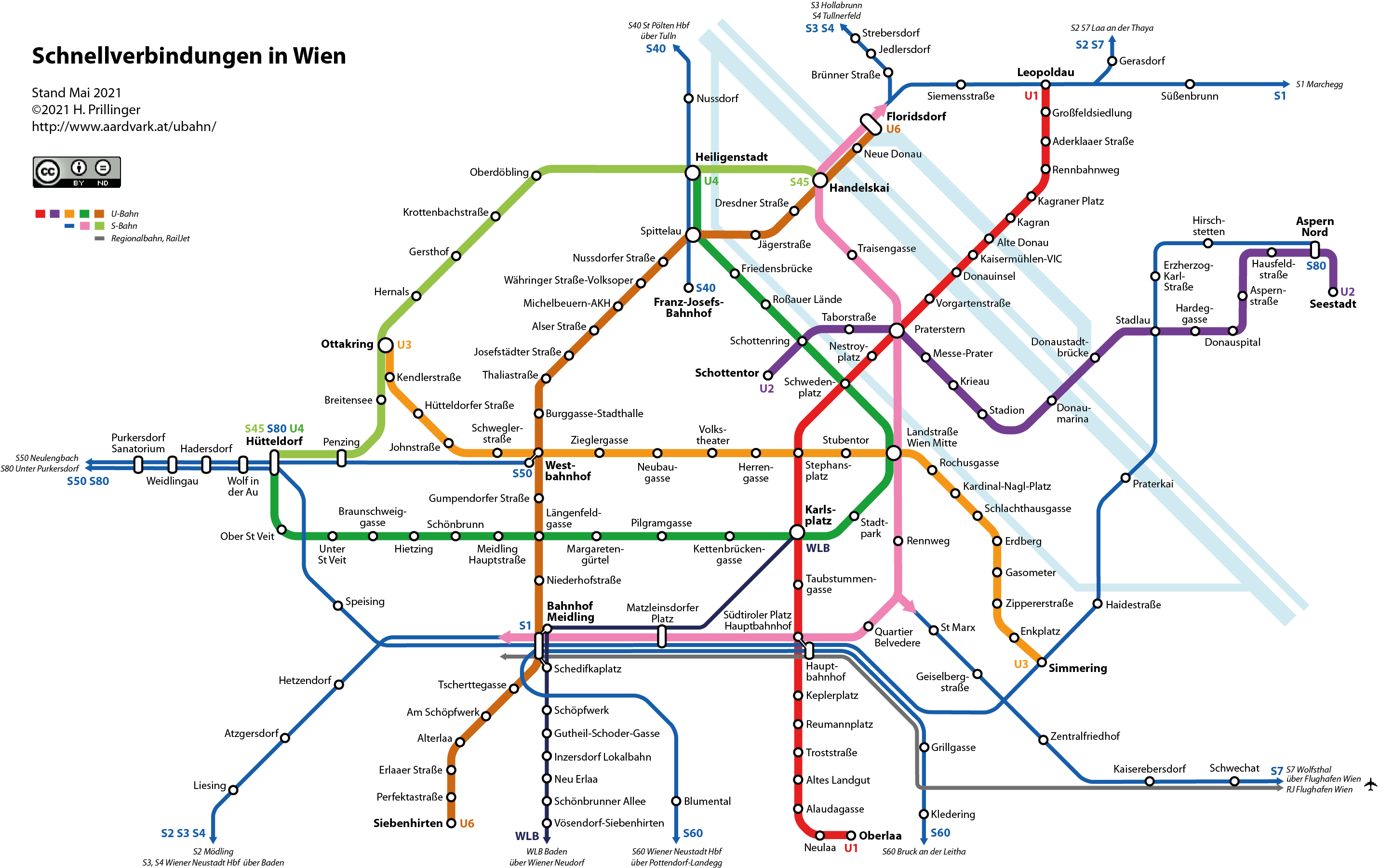 Netzplan S-Bahn und U-Bahn Wien (C) H.P. 2017